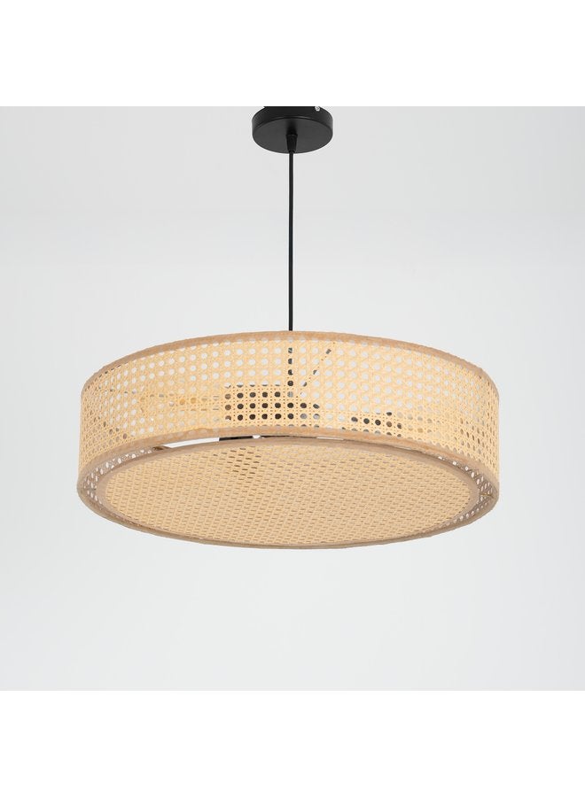 تبس هوم لمب نجفة TBS باللون بيج مصنوعة من راتان لإضاءة المنزل والديكور - Image 2